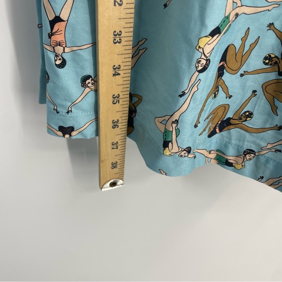 ModCloth X Dupenny optimistic effect dress synchronized Swimmers blue Sz M - Picture 6 of 10